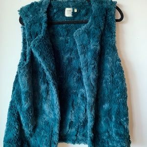 Green Faux Fur Vest